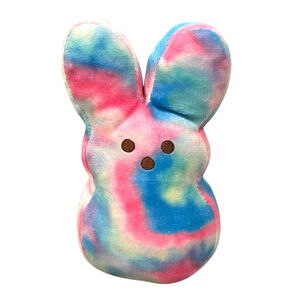 Peeps Just Born Tie Dye Rainbow Bunny Rabbit Plush Stuffed Animal Small 6"